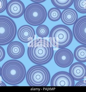 Seamless vector gradient rounds blue pattern Stock Vector