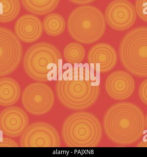 Seamless vector gradient rounds red and orange pattern Stock Vector