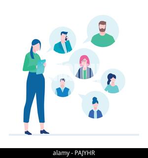 Office chat - flat design style illustration Stock Vector