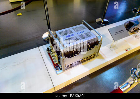 BEIJING, CHINA - APR 6, 2016: Interior of the Railway Museum, Beijing, China. The museum shows the development of the Chinese railway Stock Photo