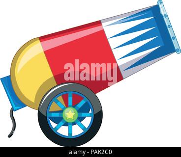 A colorful cannon on white background illustration Stock Vector
