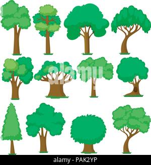 Set of variety plants and trees illustration Stock Vector Image & Art ...