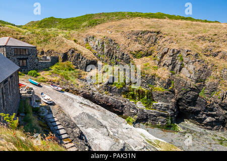 The small Hamlet of Church Cove on The Lizard Peninsula Cornwall England UK Europe Stock Photo