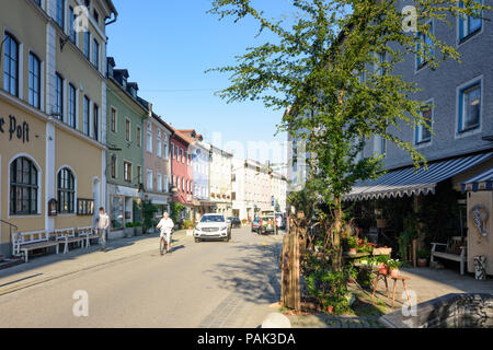 Teisendorf: street Marktstraße in Germany, Bayern, Bavaria, Oberbayern, Upper Bavaria Stock Photo