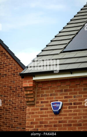 David Wilson Homes open the show homes to their Lightfoot Meadow development in north Preston, lancashire.  Pictured solar roof Stock Photo