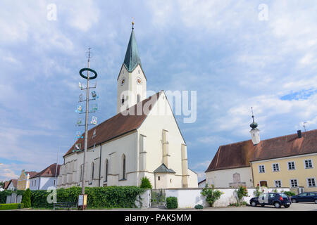 Bad Griesbach im Rottal: church St. Maria Himmelfahrt in Karpfham in Germany, Bayern, Bavaria, Niederbayern, Lower Bavaria Stock Photo