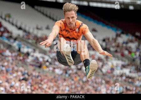 London, UK. 22nd July 2018. Henry Frayne (AUS) Muller Anniversary Games at the London Stadium, London, Great Britiain, on 22 July 2018. Credit: Andrew Peat/Alamy Live News Stock Photo
