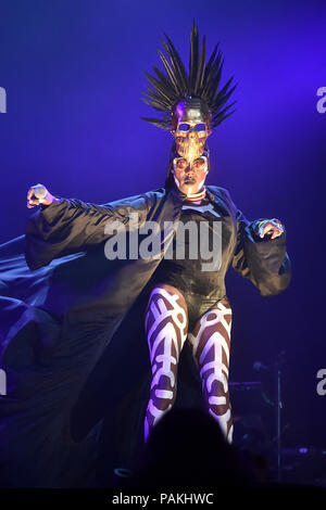 Ostrava, Czech Republic. 21st July, 2018. Jamaican singer Grace Jones performs at the 17th Colours of Ostrava music festival, on July 21, 2018, in Ostrava, Czech Republic. Credit: Jaroslav Ozana/CTK Photo/Alamy Live News Stock Photo