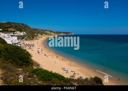 The fishing and holiday village of Salema, Algarve, Portugal Stock Photo