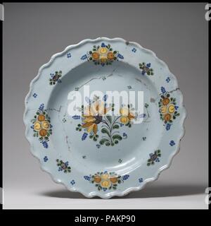 Plate. Culture: Mexican. Dimensions: Diam. 13 3/4 in. (34.9 cm). Date: ca. 1820. Museum: Metropolitan Museum of Art, New York, USA. Stock Photo