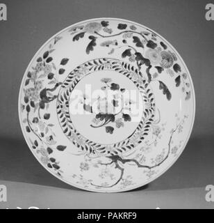 Plate. Culture: Japan. Dimensions: H. 2 1/4 in. (5.7 cm); Diam. 13 in. (33 cm). Date: 18th century. Museum: Metropolitan Museum of Art, New York, USA. Stock Photo