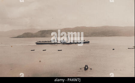 Vintage Photograph of a Steam Passenger Boat Stock Photo