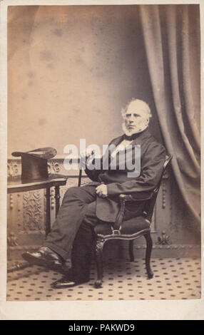 1863 London CDV (Carte De Visite) of an Elderly Gentleman With a Top Hat. Named as Henry Dixon From Dorewards Hall, Witham Stock Photo