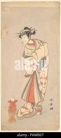 The Actor Ichikawa Danjuro V in the Role of a Woman. Artist: Katsukawa Shunsho (Japanese, 1726-1792). Culture: Japan. Dimensions: 12 1/2 x 6 in. (31.8 x 15.2 cm). Date: 1772. Museum: Metropolitan Museum of Art, New York, USA. Stock Photo