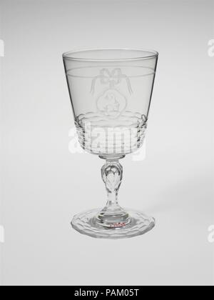 Water Goblet. Culture: American. Dimensions: H. 6 in. (15.2 cm); Diam. 3 1/4 in. (8.3 cm). Maker: Possibly Christian Dorflinger (1828-1915). Date: 1860-70. Museum: Metropolitan Museum of Art, New York, USA. Stock Photo