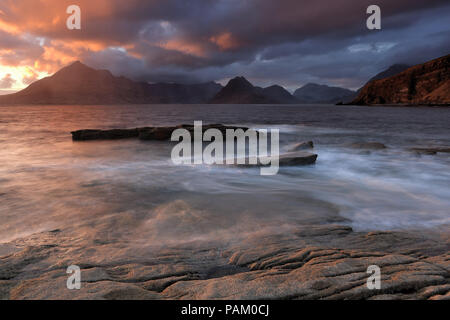 Overcast Cuillins At Sunset Stock Photo