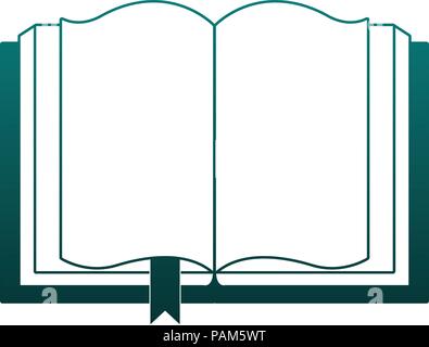 Book open isolated blue lines Stock Vector