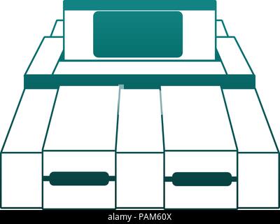 Retro videogame console blue lines Stock Vector