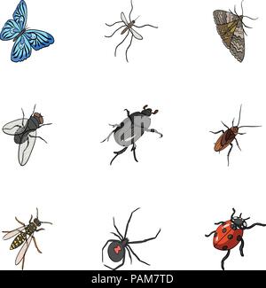 Moth larva icon cartoon vector. Nature cocoon. Leaf insect Stock Vector ...