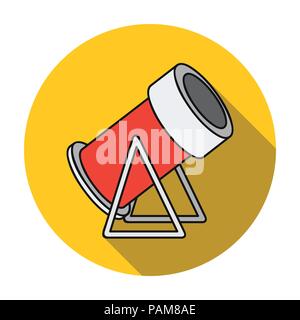 Snow cannon icon in flat style isolated on white background. Ski resort symbol stock vector illustration. Stock Vector