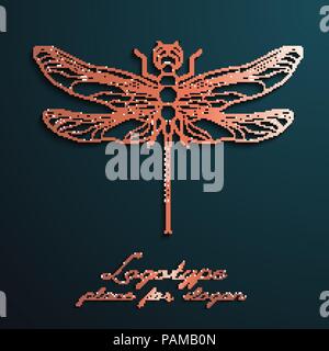 Dragonfly logo design vector illustration eps10. Designer creative logos. Stock Vector