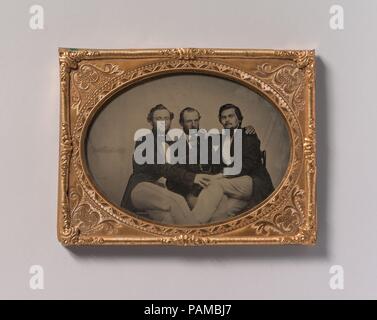 -Three Seated Men with Arms Around Each Other Stock Photo - Alamy