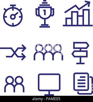 Thin line icon set creative simple Icon for business, digital marketing Stock Vector