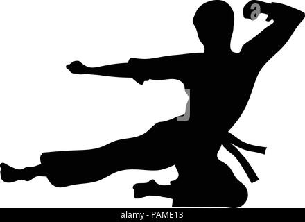 simple Karate sport vector, martial art silhouette vector, fight sport vector Stock Vector