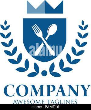 Gourmet logo. Delicious food. king food Love Food logo Stock Vector