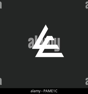 L and E letter with monogram sport style Business design template logo icon Stock Vector