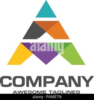 letter A colorful creative vector, constructions letter A, letter A construction concept Stock Vector