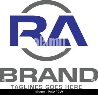 RA letter logo design vector illustration template, R letter logo vector, letter R and A logo vector, creative Letter RA letter logo Stock Vector