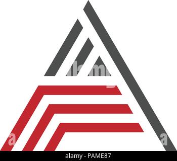 Capital letter A, Made of of three stripes, creative letter A stripes Logo, monogram, emblem trendy design Stock Vector