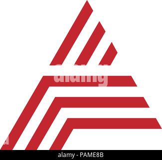 Capital letter A, Made of of three stripes, creative letter A stripes Logo, monogram, emblem trendy design Stock Vector