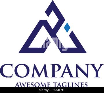 AI letter logo design vector illustration template, A letter logo vector, letter A and I logo vector, creative Letter AI letter logo Stock Vector