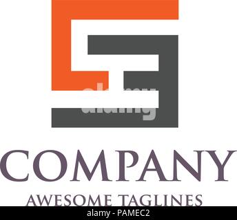 CE,E,C, SE letter Business design template logo icon, letter CE square logo concept Stock Vector