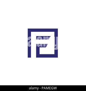 Letter F square logo icon design template elements, Logo initial letter F Stock Vector