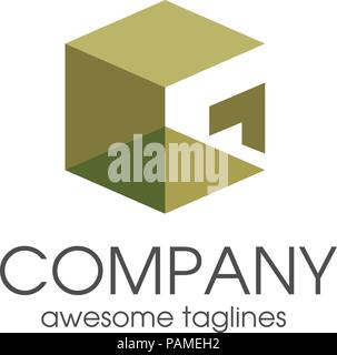 simple modern creative letter G square 3d vector, letter G concept Stock Vector