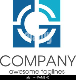 simple modern creative letter G square target icon vector, letter G concept Stock Vector