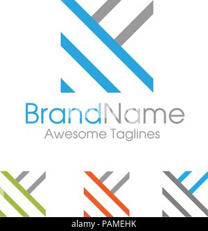 letter K logo simple design template Business corporate. letter k logo Square shape Stock Vector