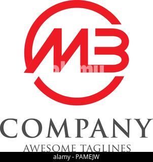 simple elegant letter MB  logo icon vector template Stock Vector