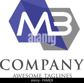 simple elegant letter MB  logo icon vector template Stock Vector