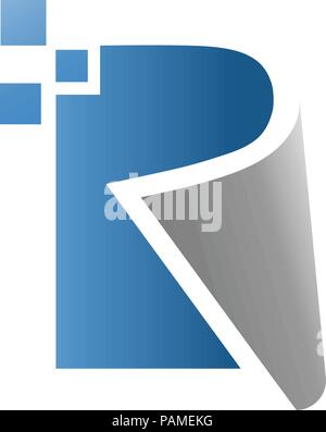 creative letter r data technology logo vector concept, letter r book vector Stock Vector