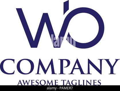 WB letter logo design vector illustration template, W letter logo vector, letter W and B logo vector, creative Letter WB letter logo Stock Vector