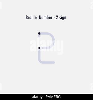 Creative english version of Braille number design element.Braille numbers.Alphabet letters.Classic emblem.Elegant dynamic alphabet letters.Flat web de Stock Vector