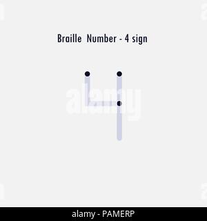 Creative english version of Braille number design element.Braille numbers.Alphabet letters.Classic emblem.Elegant dynamic alphabet letters.Flat web de Stock Vector