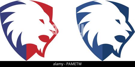 modern and simple Lion shield creative vector premium logo design template Stock Vector
