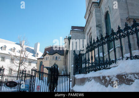 Court Yard Entrance of the University of Laval School of Architecture, 1 Cote de la Fabrique, Old Quebec, Quebec City, Canada Stock Photo