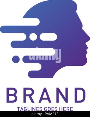 creative man head logo Brain, Creative mind, learning and design icon, Man head, people symbol, styles head vector Stock Vector