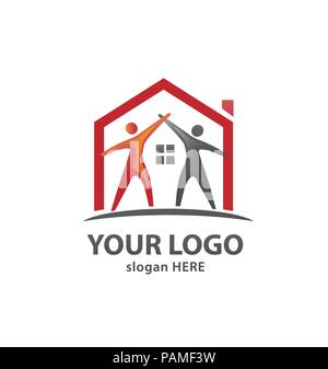 Care Home Creative And Symbolic neighborhood Logo Design Illustration Stock Vector